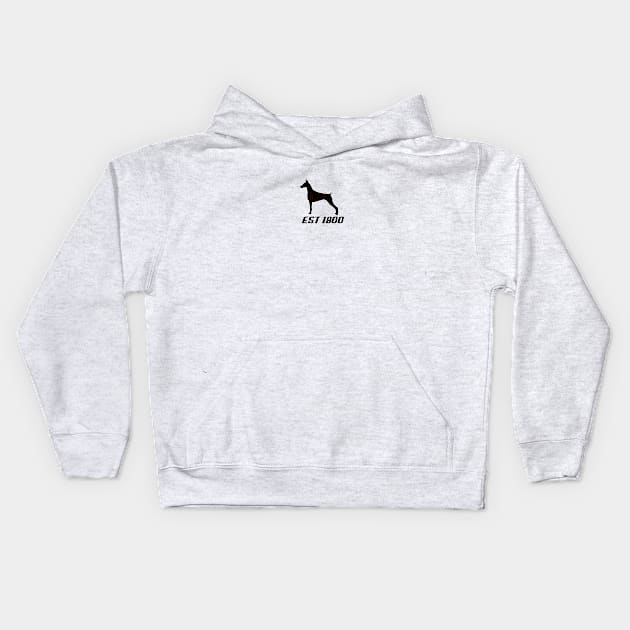 Doberman Pinscher Kids Hoodie by Moopichino